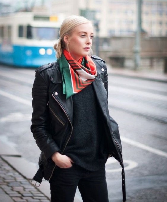 Square scarf | 12 Super Stylish Ways to  Wear a Scarf | Her Beauty