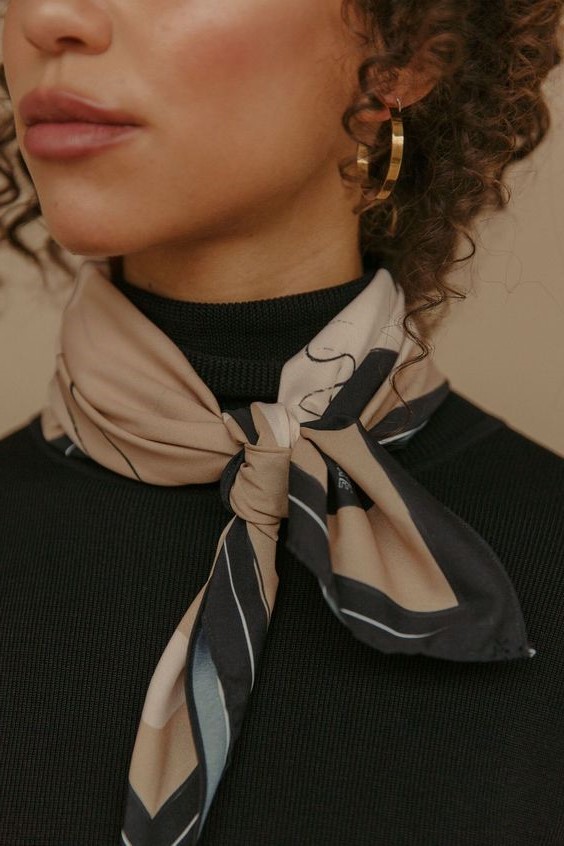 Classic front tie | 12 Super Stylish Ways to  Wear a Scarf | Her Beauty