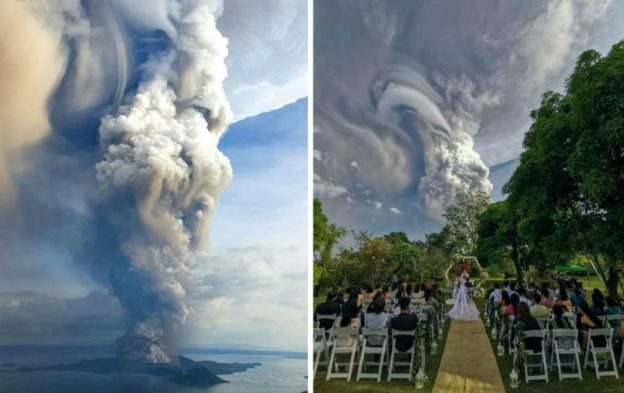 A Wedding Next To An Erupting Volcano